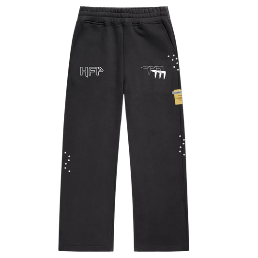 SWEATPANTS THERAPY BLACK WITH PEARLS