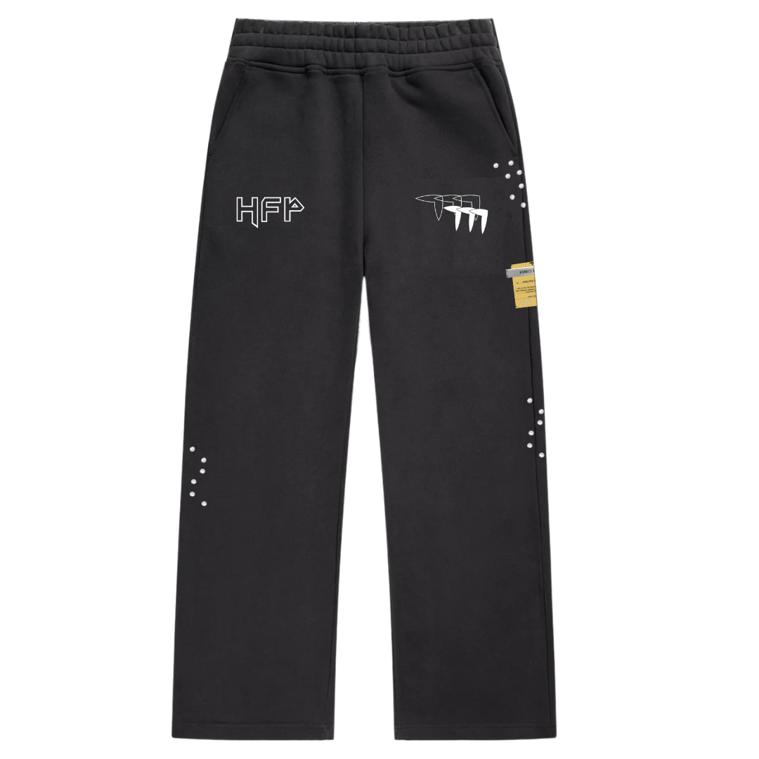SWEATPANTS THERAPY BLACK WITH PEARLS