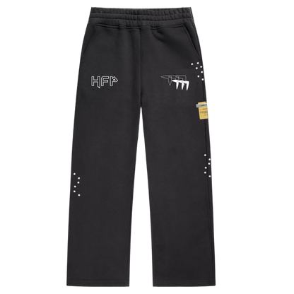 SWEATPANTS THERAPY BLACK WITH PEARLS