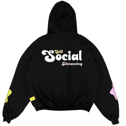 ZIP UP HOODIE STILL SOCIAL DISTANCING BLACK